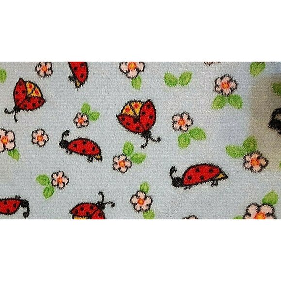 Lap Throw Blanket Handmade Fleece Tied Fringe Double Layer 30 x 56 Ladybug - Picture 2 of 6